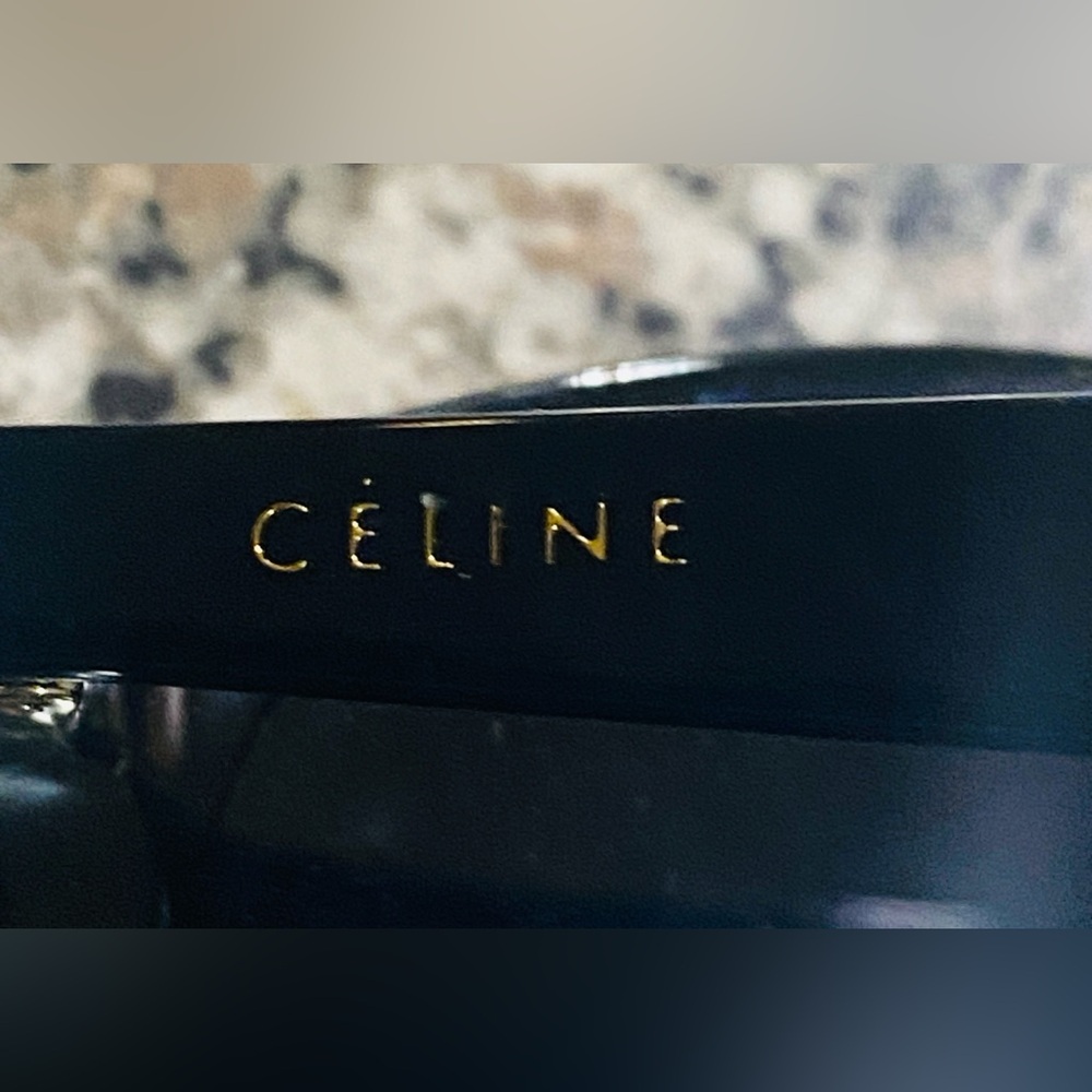 CELINE  Black Sunglasses with Gold Accents - Picture 2 of 10